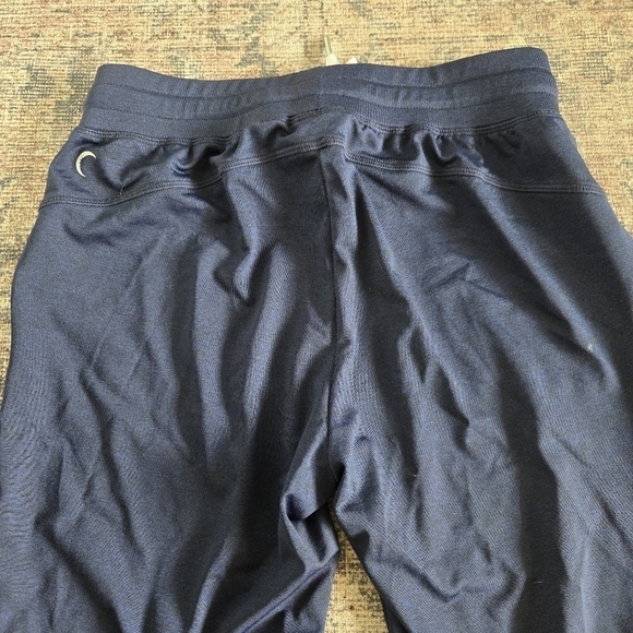 Zyia Active Cozy Jogger Pants Heathered Blue Black White Drawstrig Elastic Waist - Picture 2 of 8